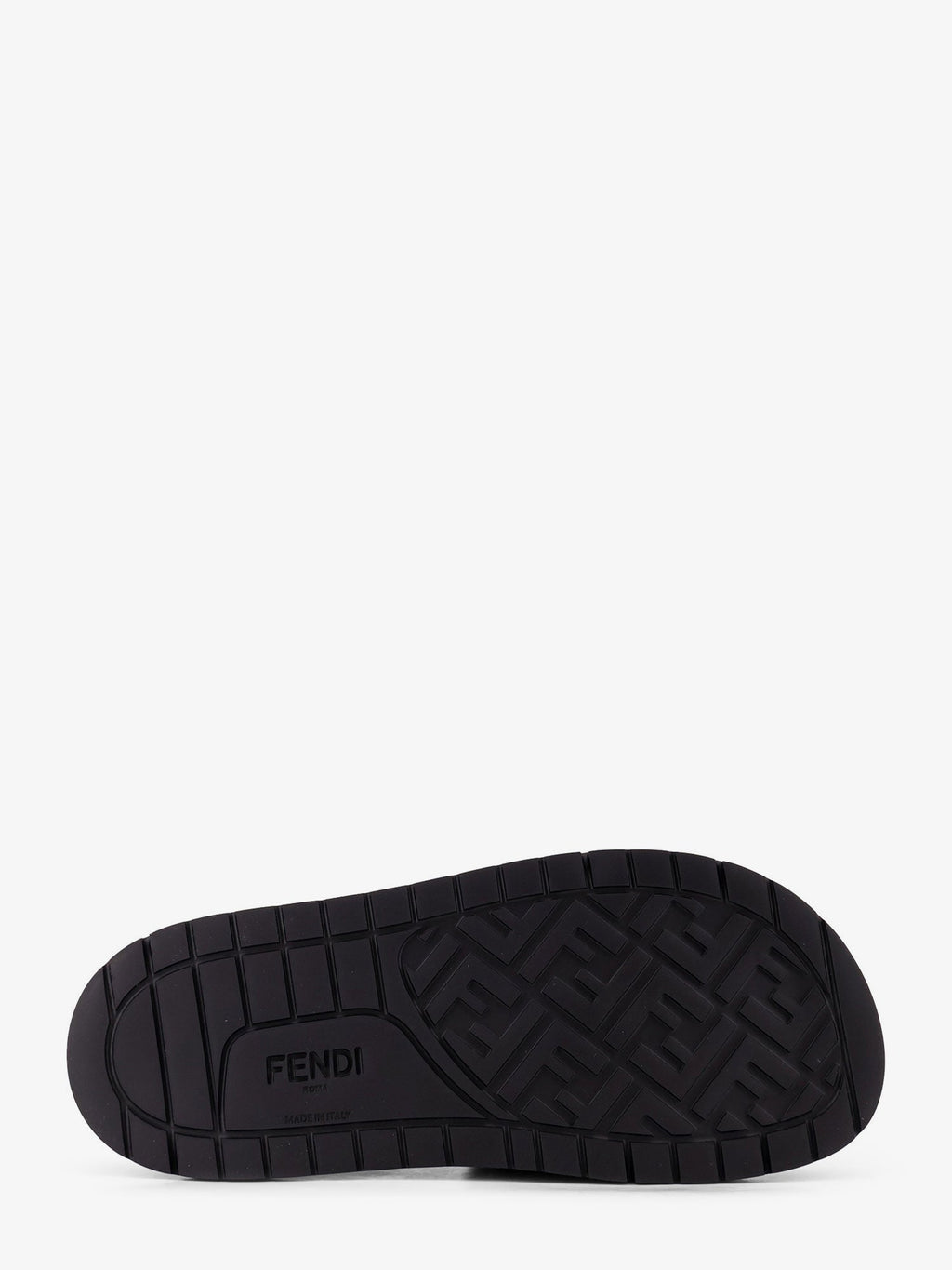 Fendi Men Low Leather Sandals With Ff Jacquard Insert