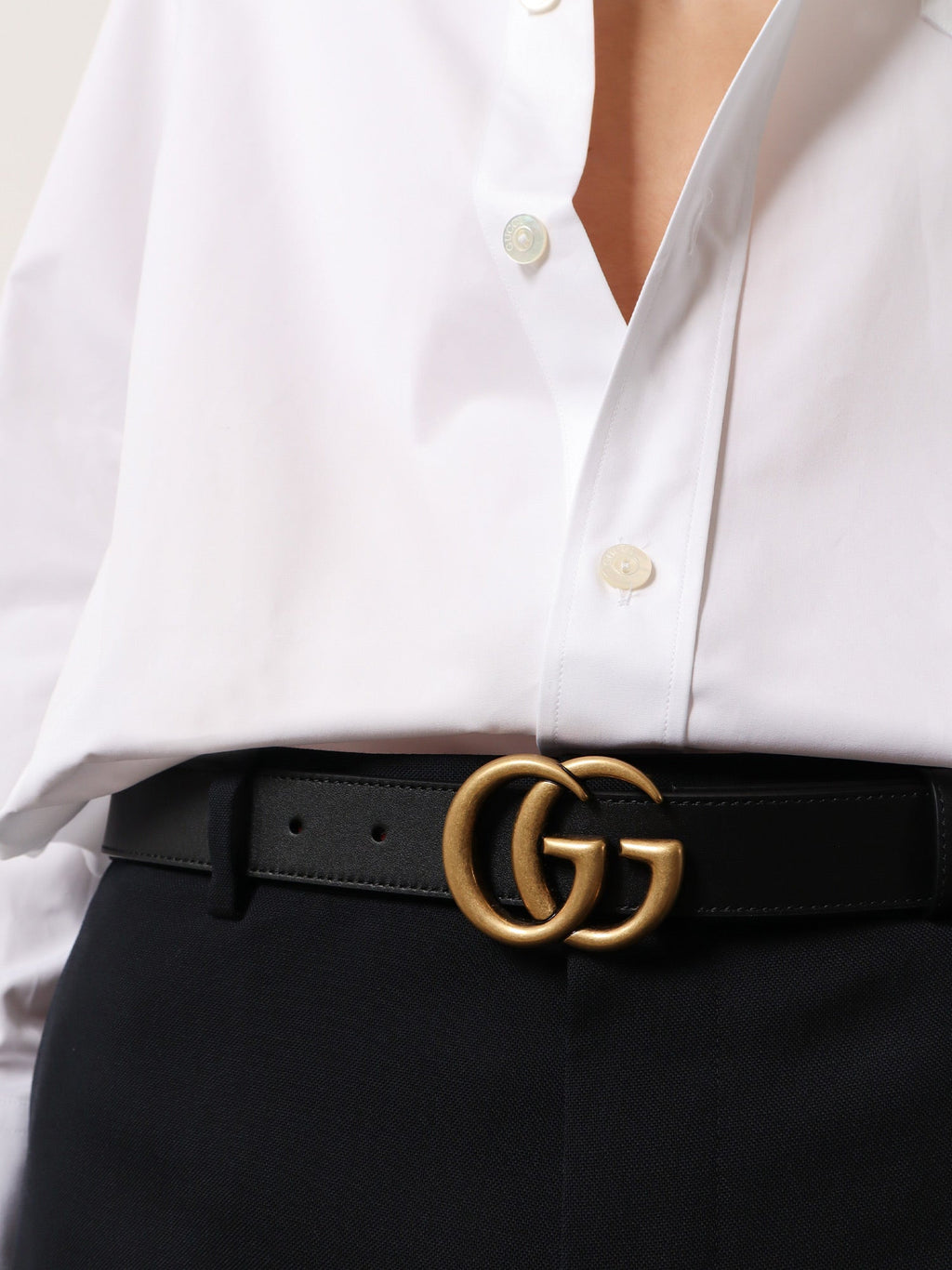 Gucci Men Gg Marmont Leather Belt