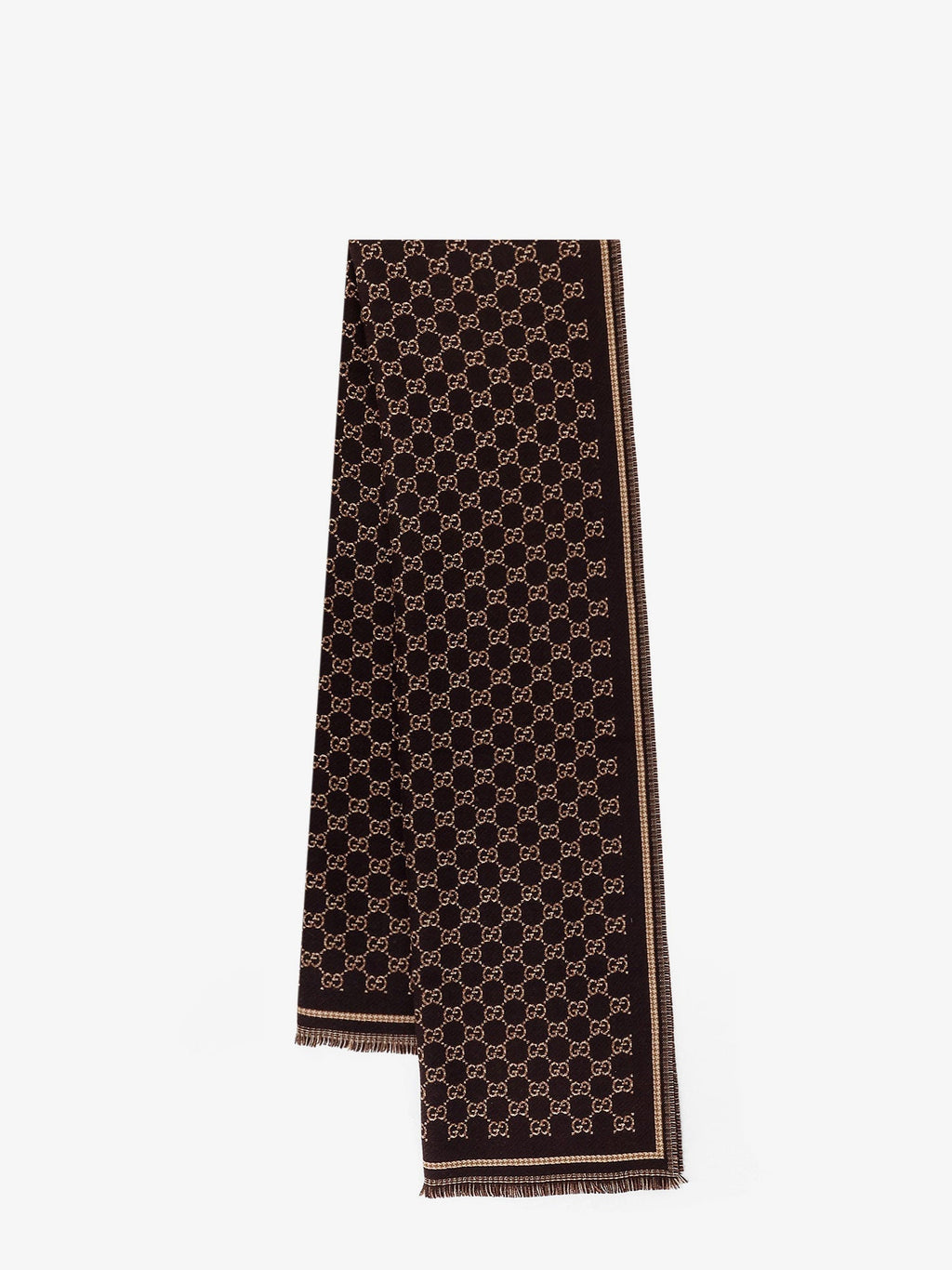 Gucci Men Gg Wool Jacquard Scarf