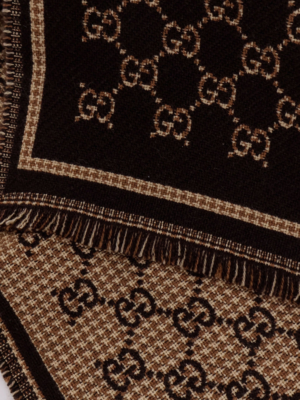 Gucci Men Gg Wool Jacquard Scarf