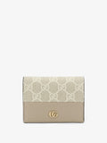 Gucci Women Gg Marmont Bicolor Leather Wallet