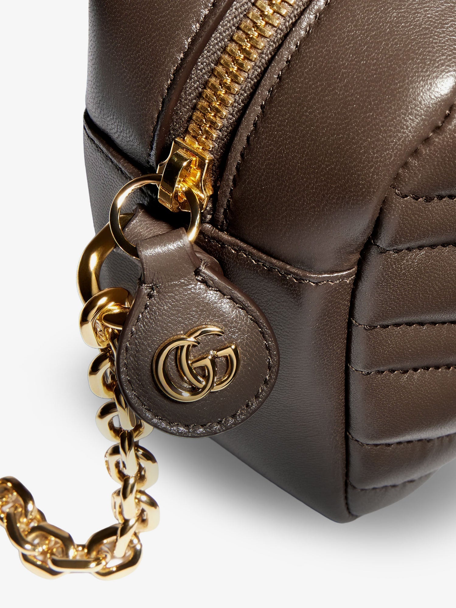 Gucci Women Gg Marmont Camera Bag Leather Crossbody Bag With Chevron Stitching