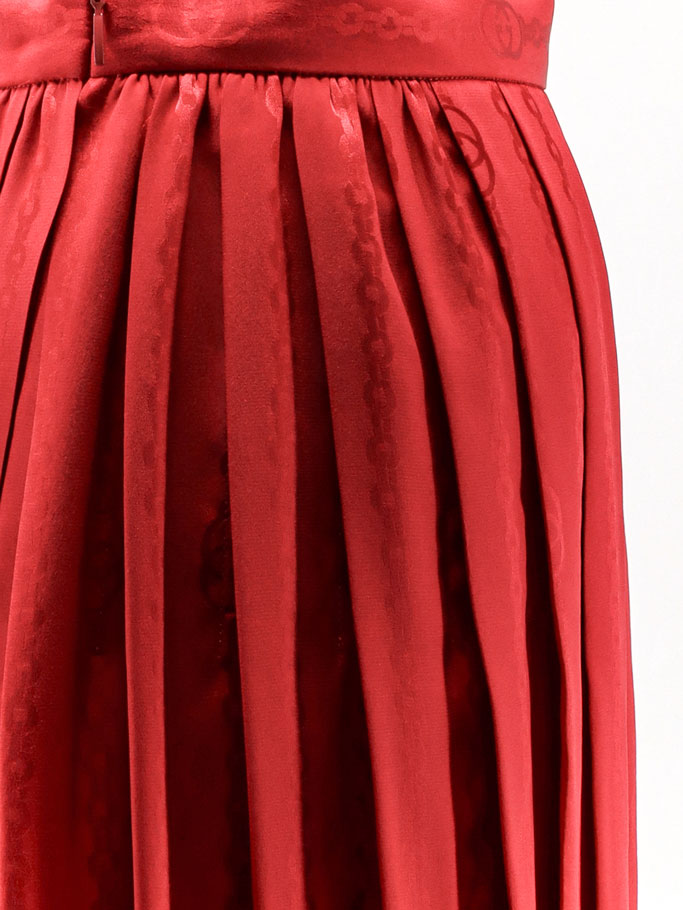 Gucci Women Pleated Silk Midi Skirt