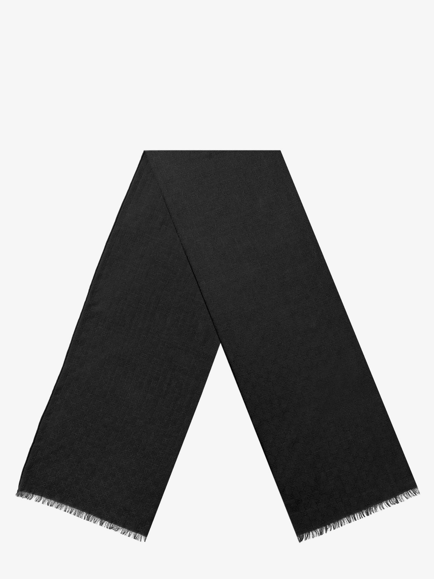 Gucci Men Wool And Silk Blend Scarf With Gg Motif