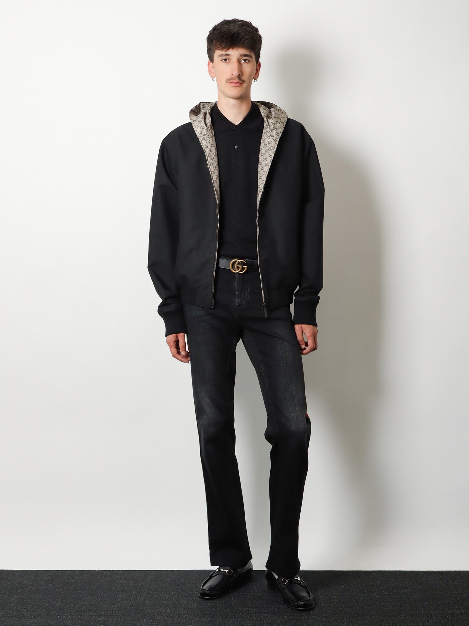 Gucci Men Reversible Cotton And Gg Nylon Jacket