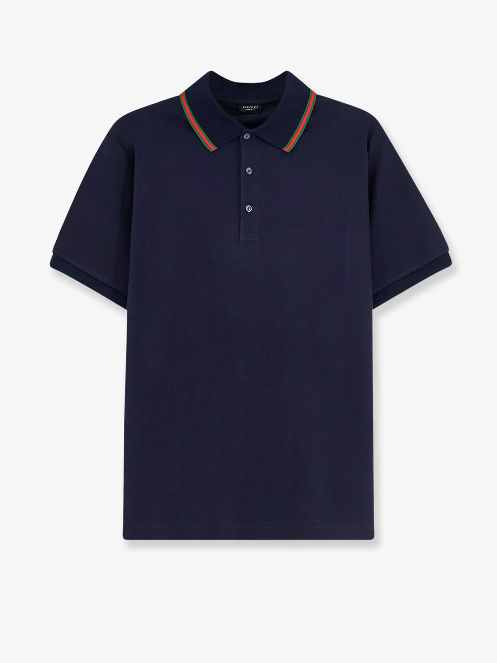 Gucci Men Cotton Polo With Nastro Web Detail On The Collar
