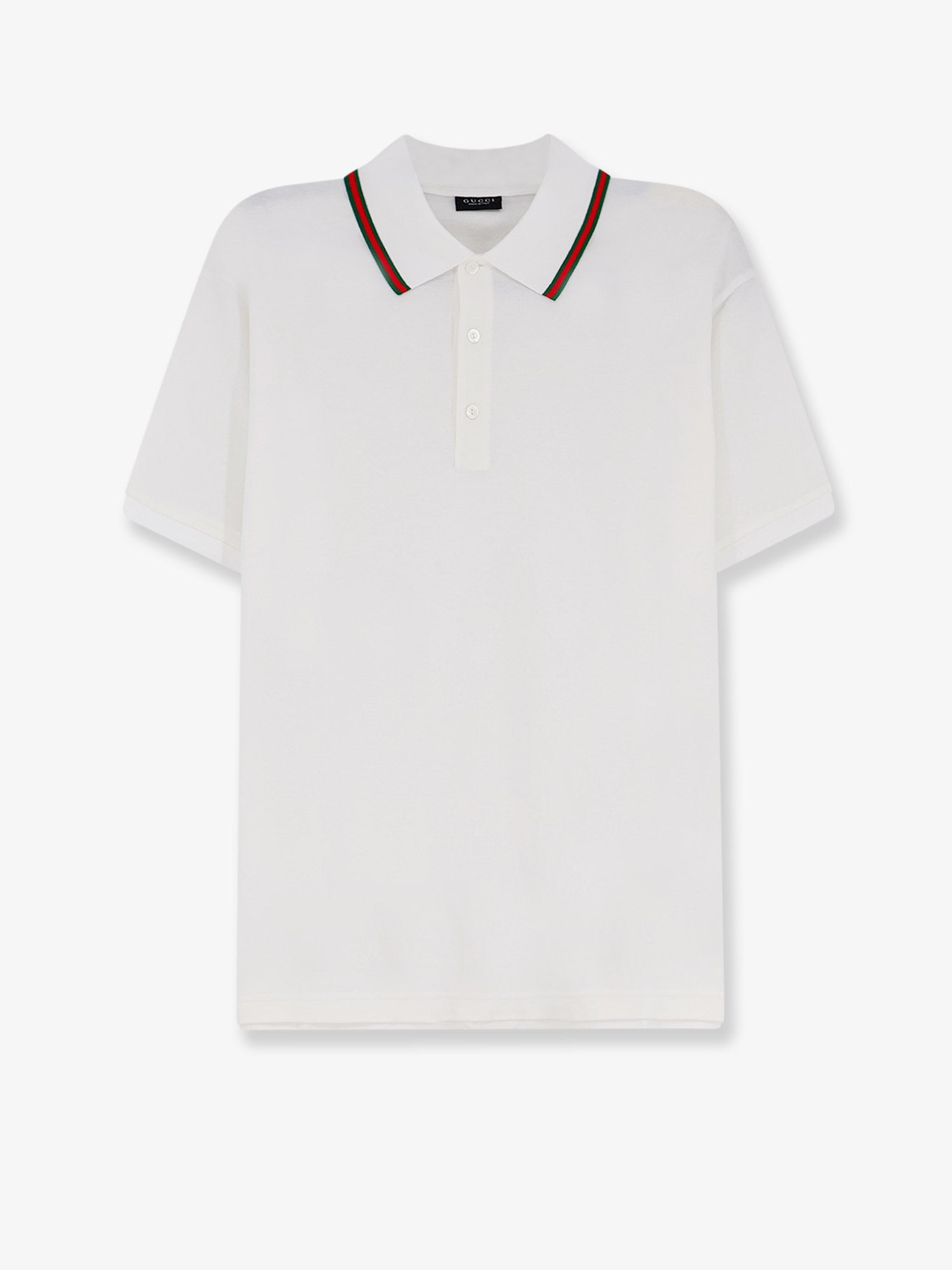 Gucci Men Cotton Polo Shirt With Nastro Web Detail On The Collar
