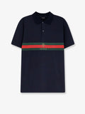 Gucci Men Cotton Polo Shirt With Web Print On The Front