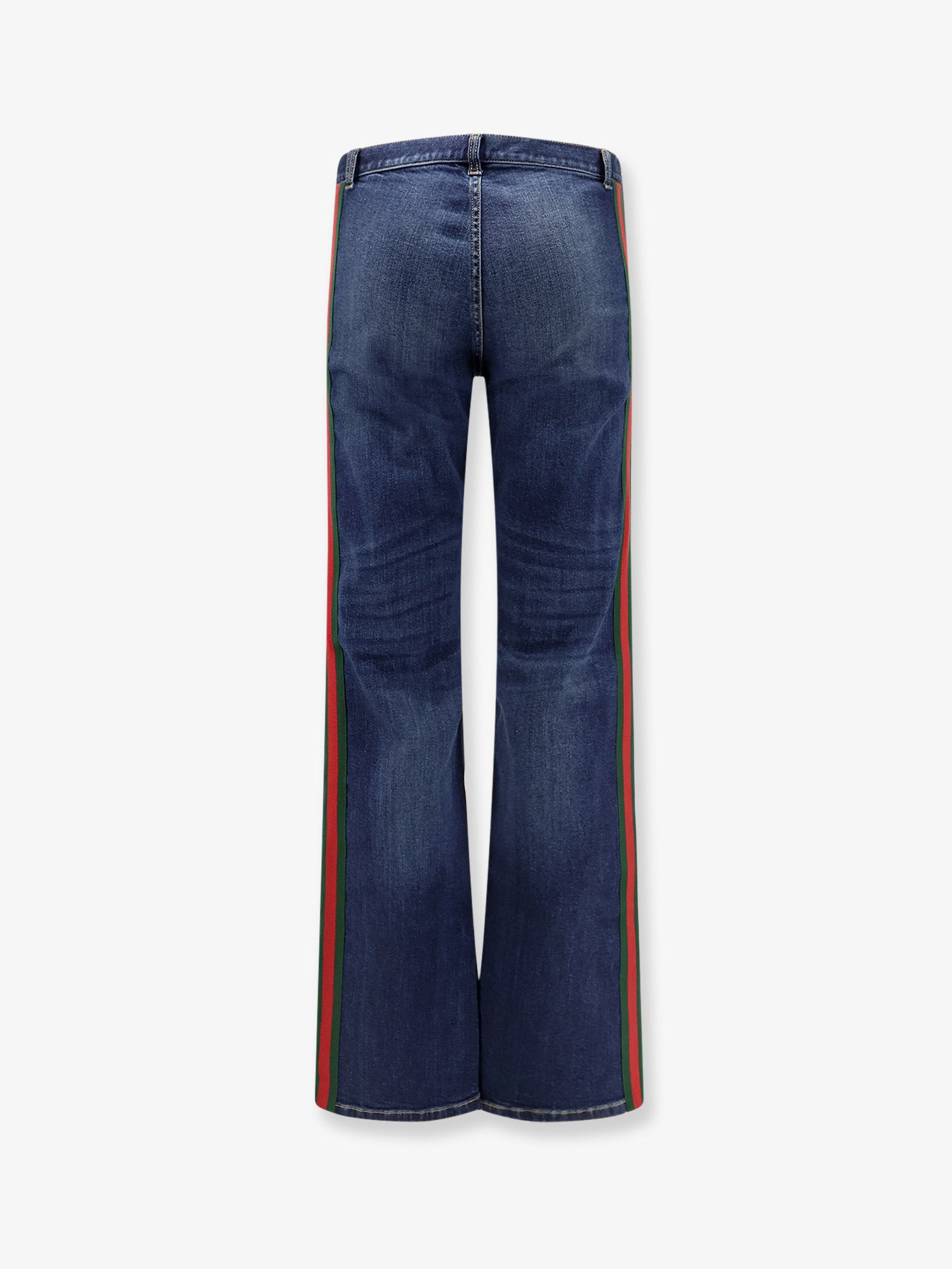 Gucci Men Blue Denim Jeans With Nastro Web Profiles