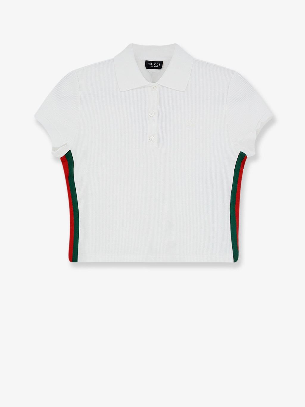 Gucci Women Ribbed Cotton Jersey Polo Shirt