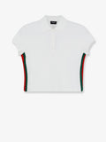 Gucci Women Ribbed Cotton Jersey Polo Shirt
