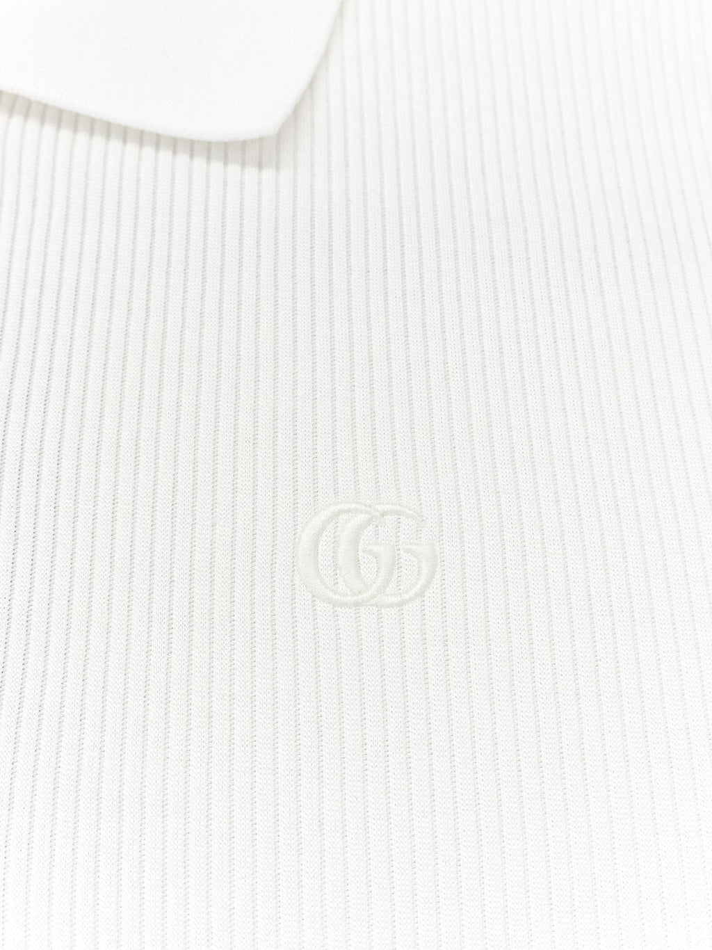 Gucci Women Ribbed Cotton Jersey Polo Shirt