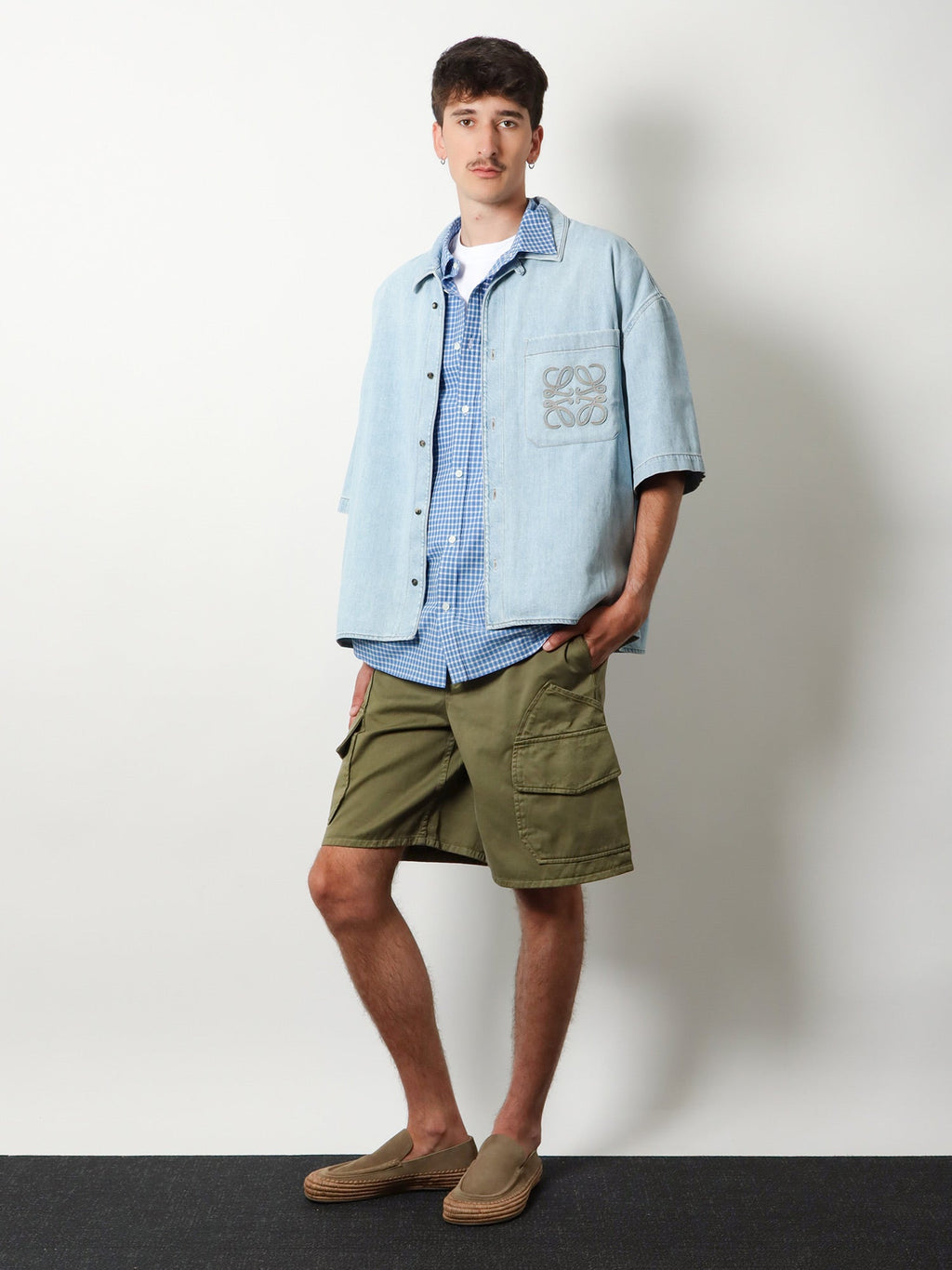 Loewe Men Paulas Ibiza Cotton Cargo Bermuda Shorts