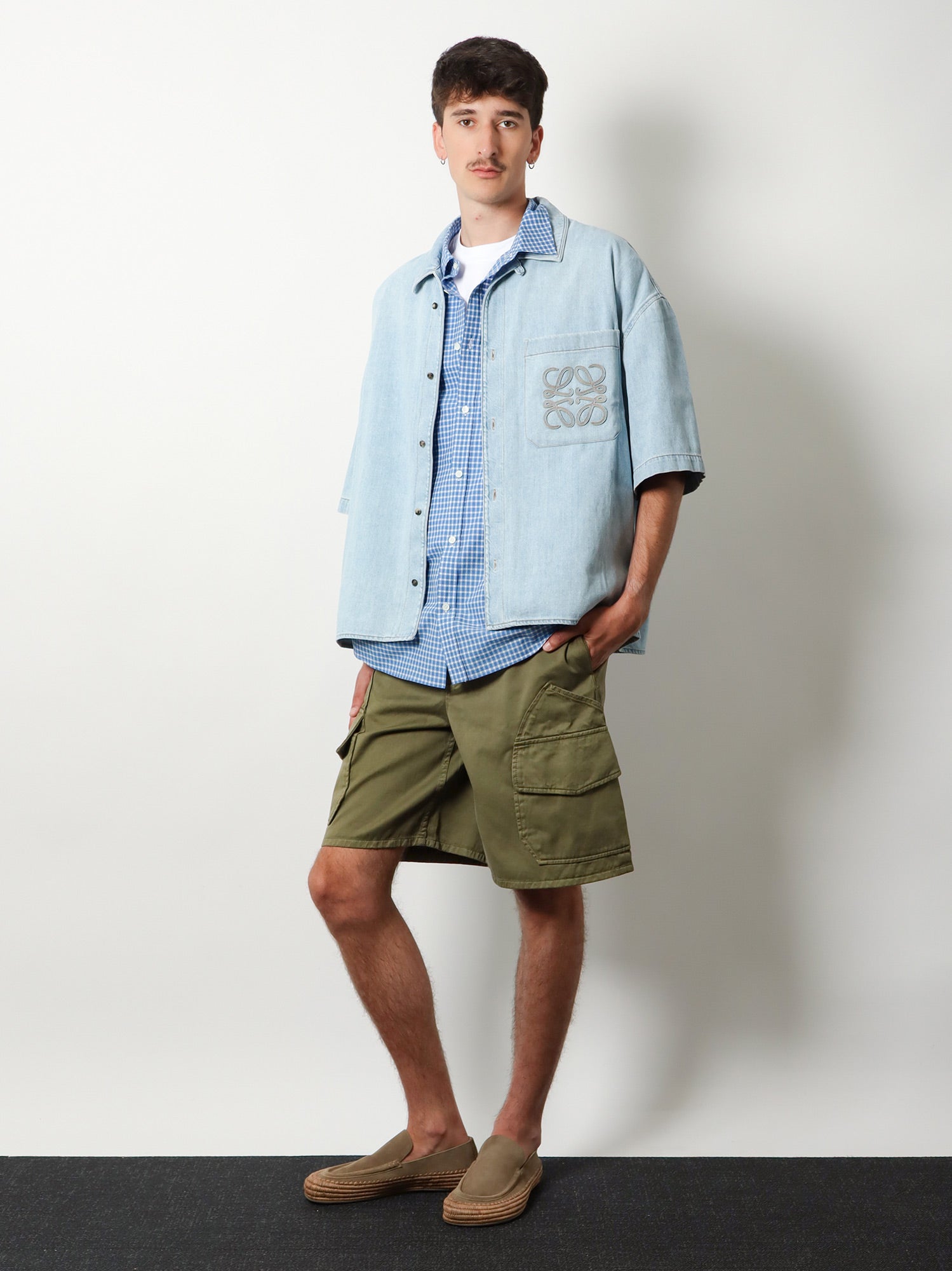Loewe Men Paulas Ibiza Cotton Cargo Bermuda Shorts
