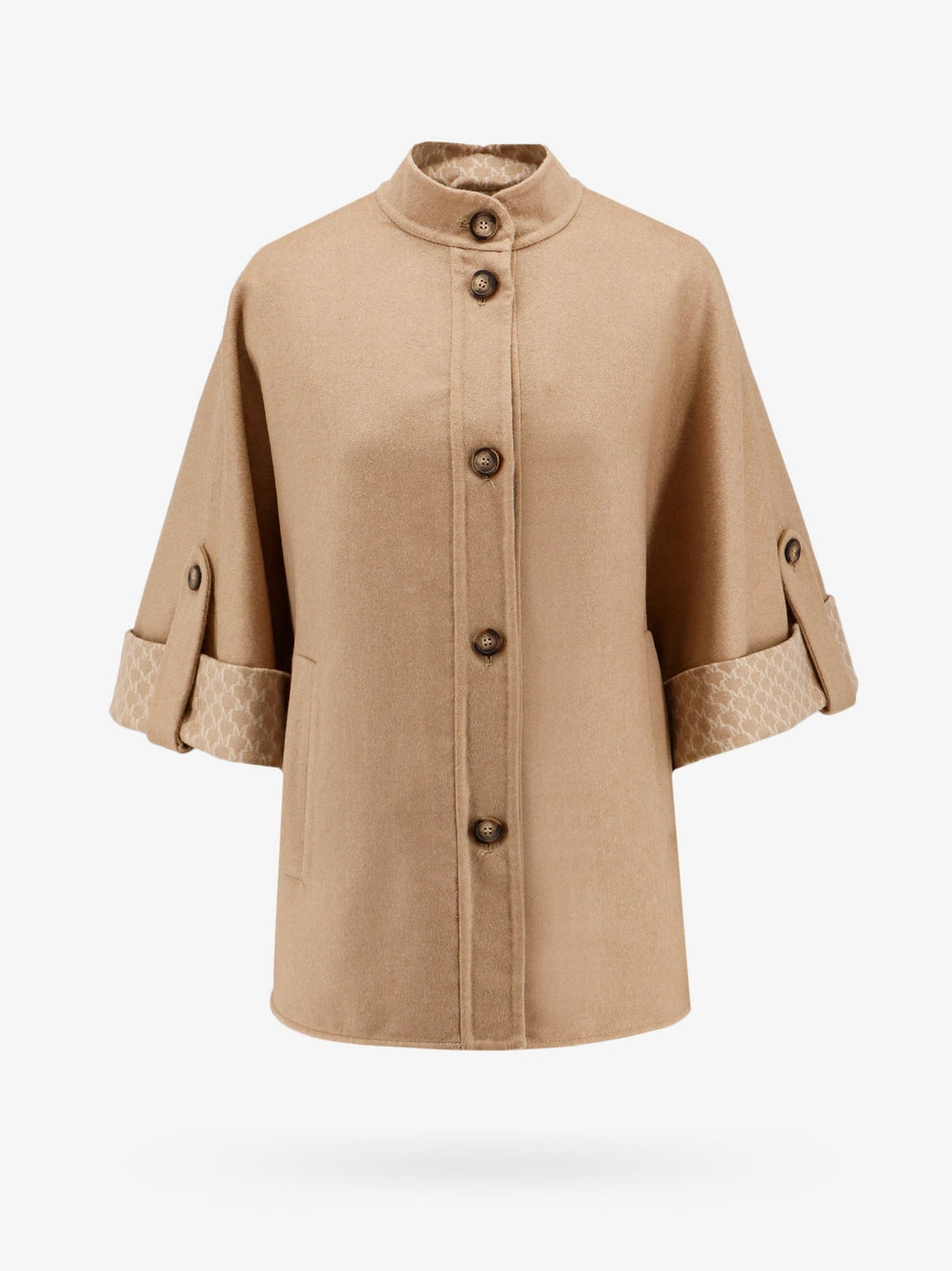 Max Mara Women Virgin Wool And Cashmere Cape Wih Pockets On The Front