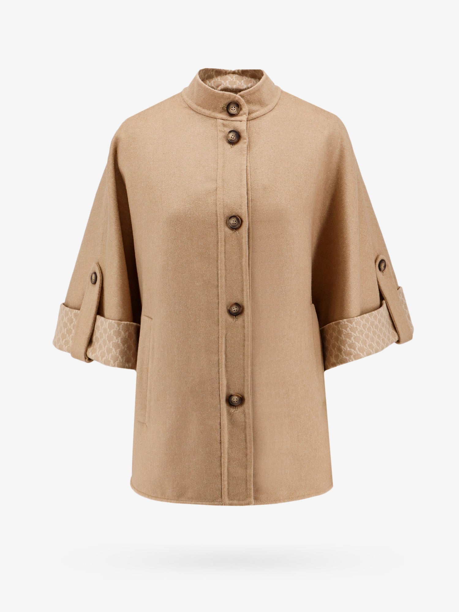 Max Mara Women Virgin Wool And Cashmere Cape Wih Pockets On The Front