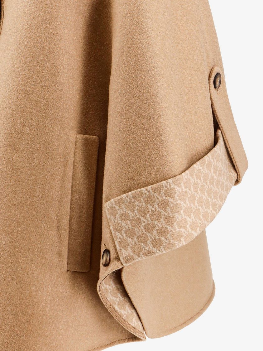 Max Mara Women Virgin Wool And Cashmere Cape Wih Pockets On The Front