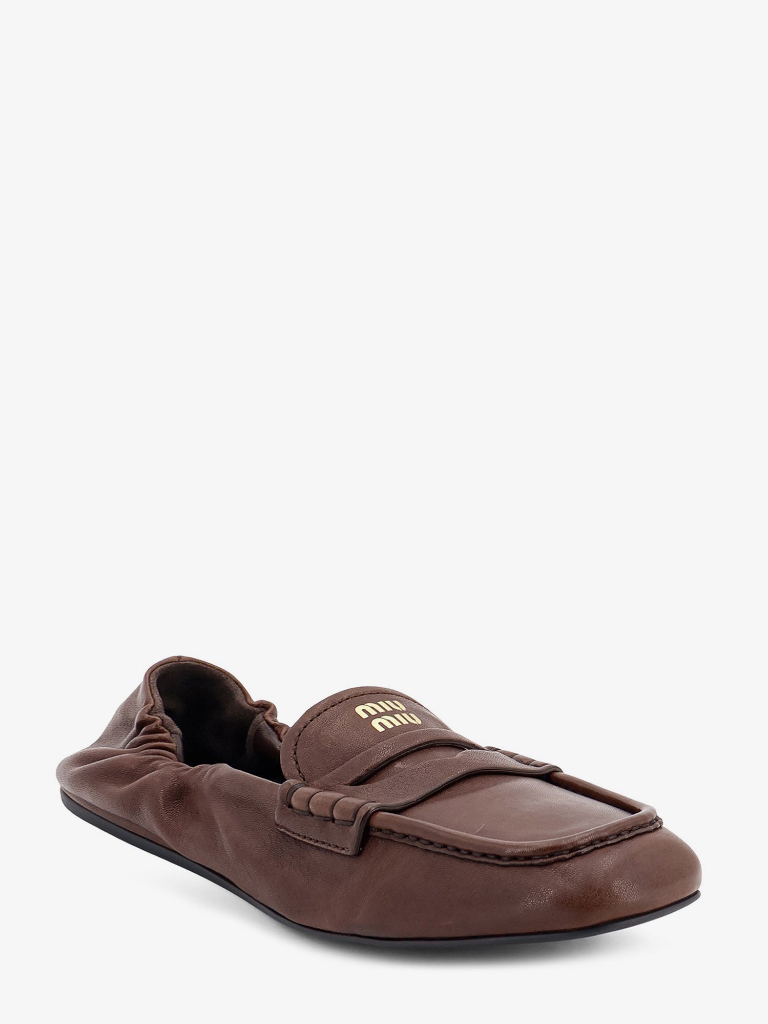 Miu Miu Women Ruches Leather Loafers