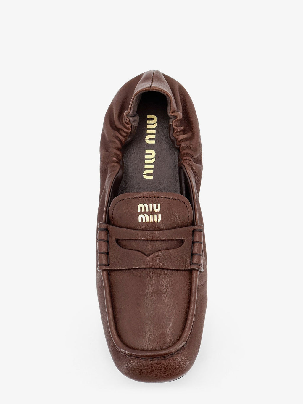 Miu Miu Women Ruches Leather Loafers