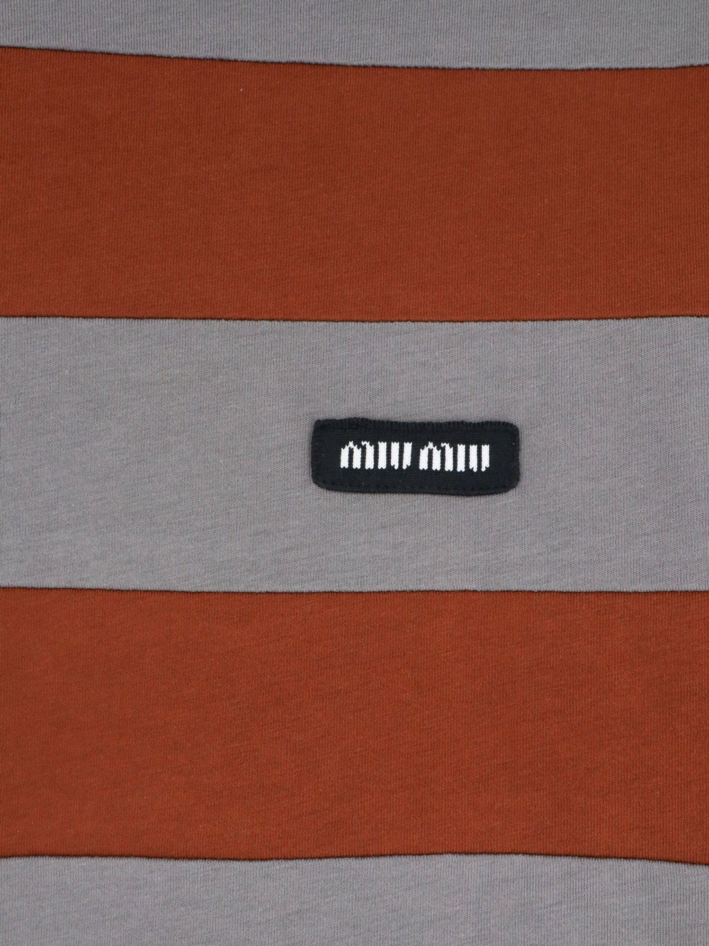 Miu Miu Women Cotton T-Shirt With Striped Pattern