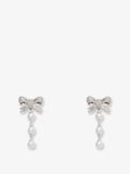 Self Portrait Women Crystal Bow Pearl Droplet Earrings