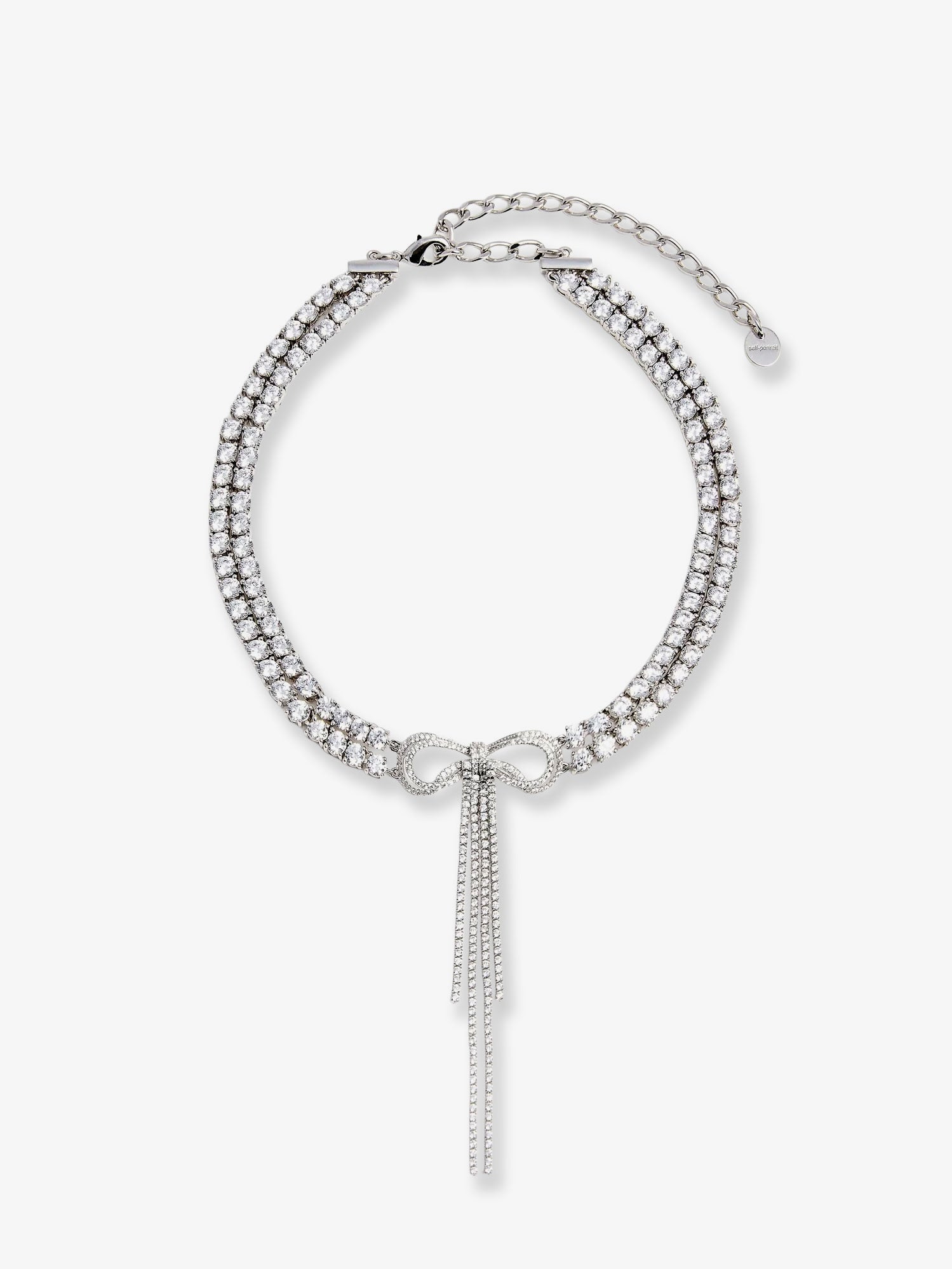 Self Portrait Women Double Crystal Bow Choker