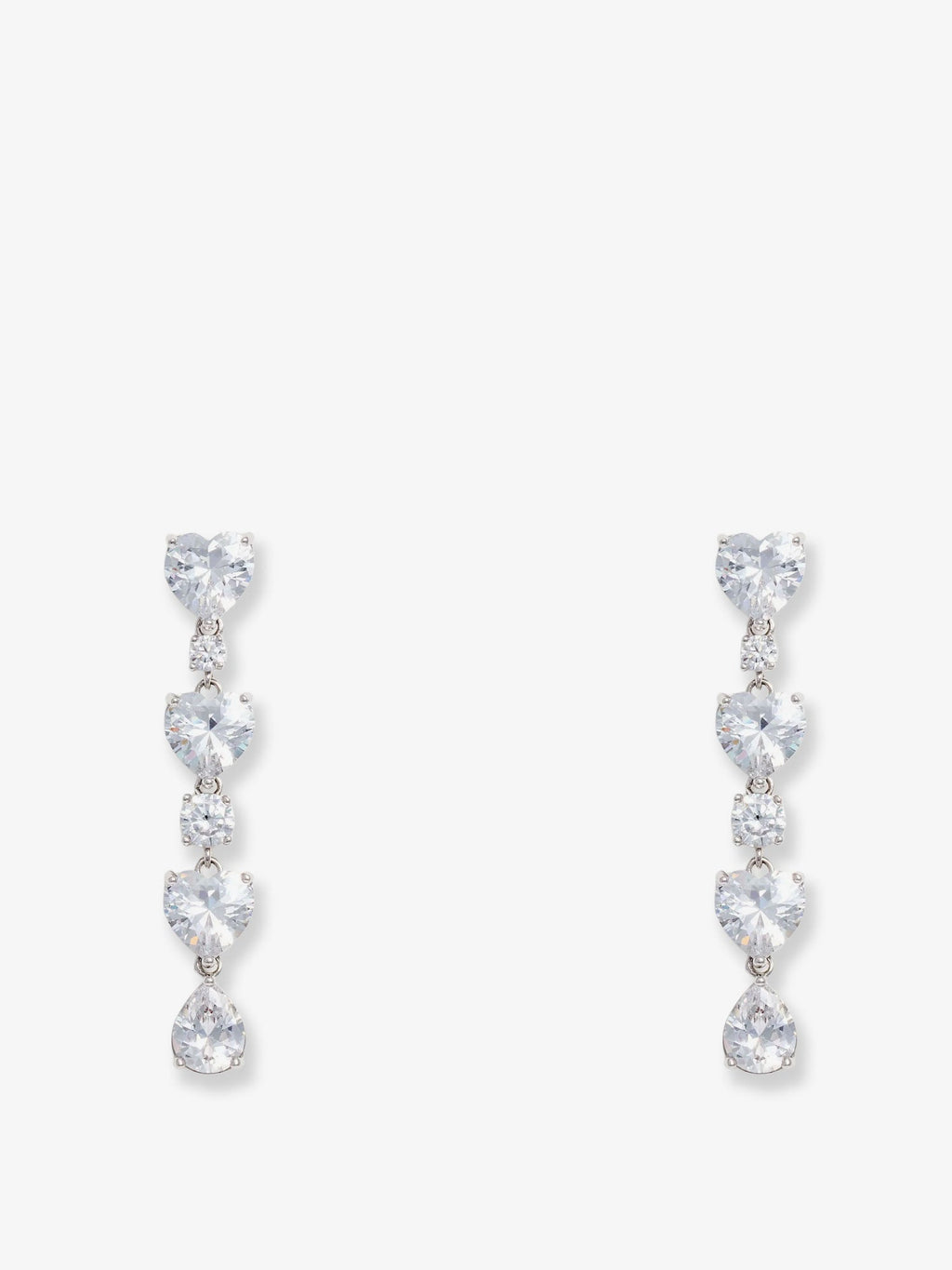 Self Portrait Women Crystal Heart Tiered Earrings