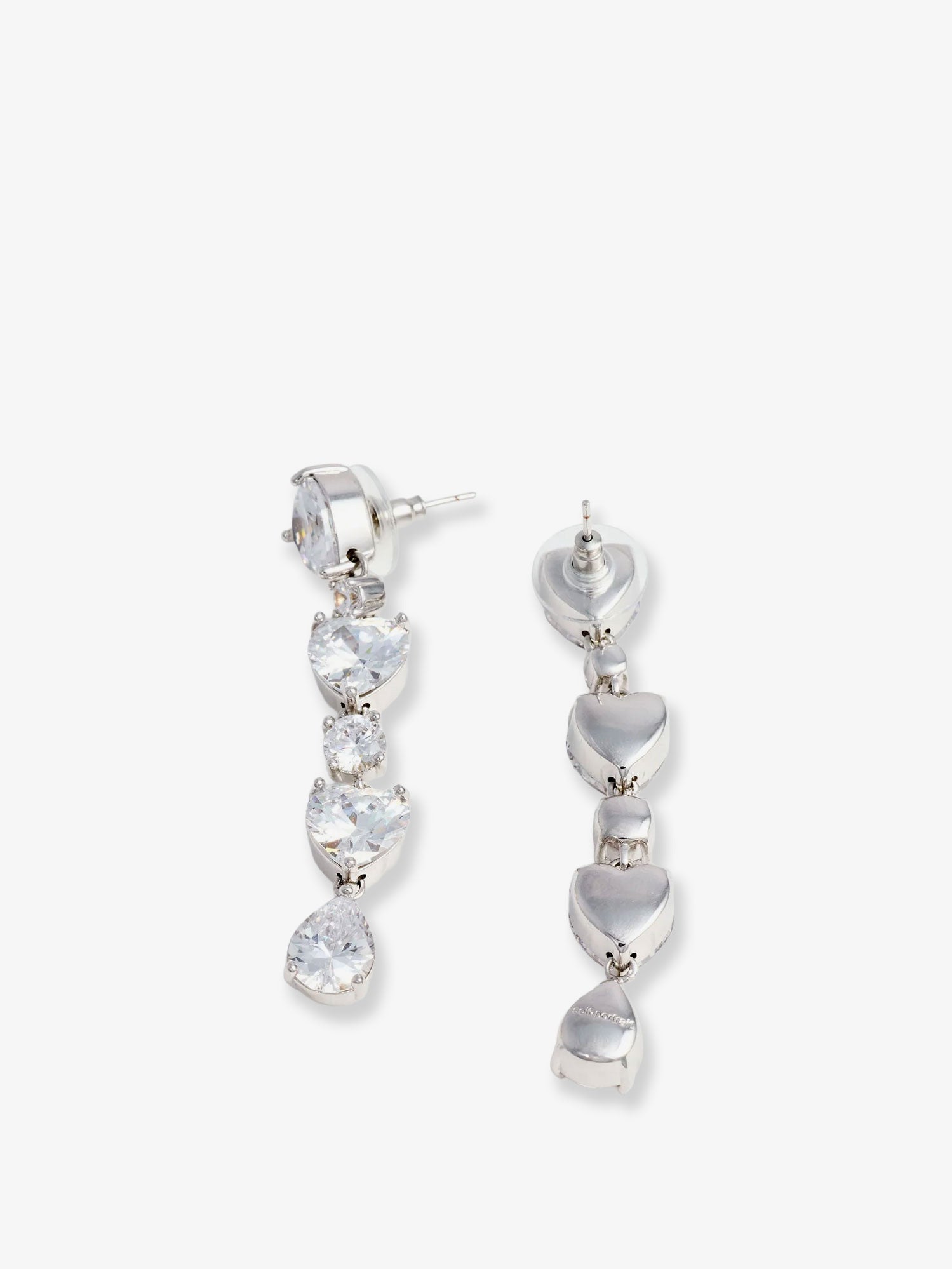 Self Portrait Women Crystal Heart Tiered Earrings