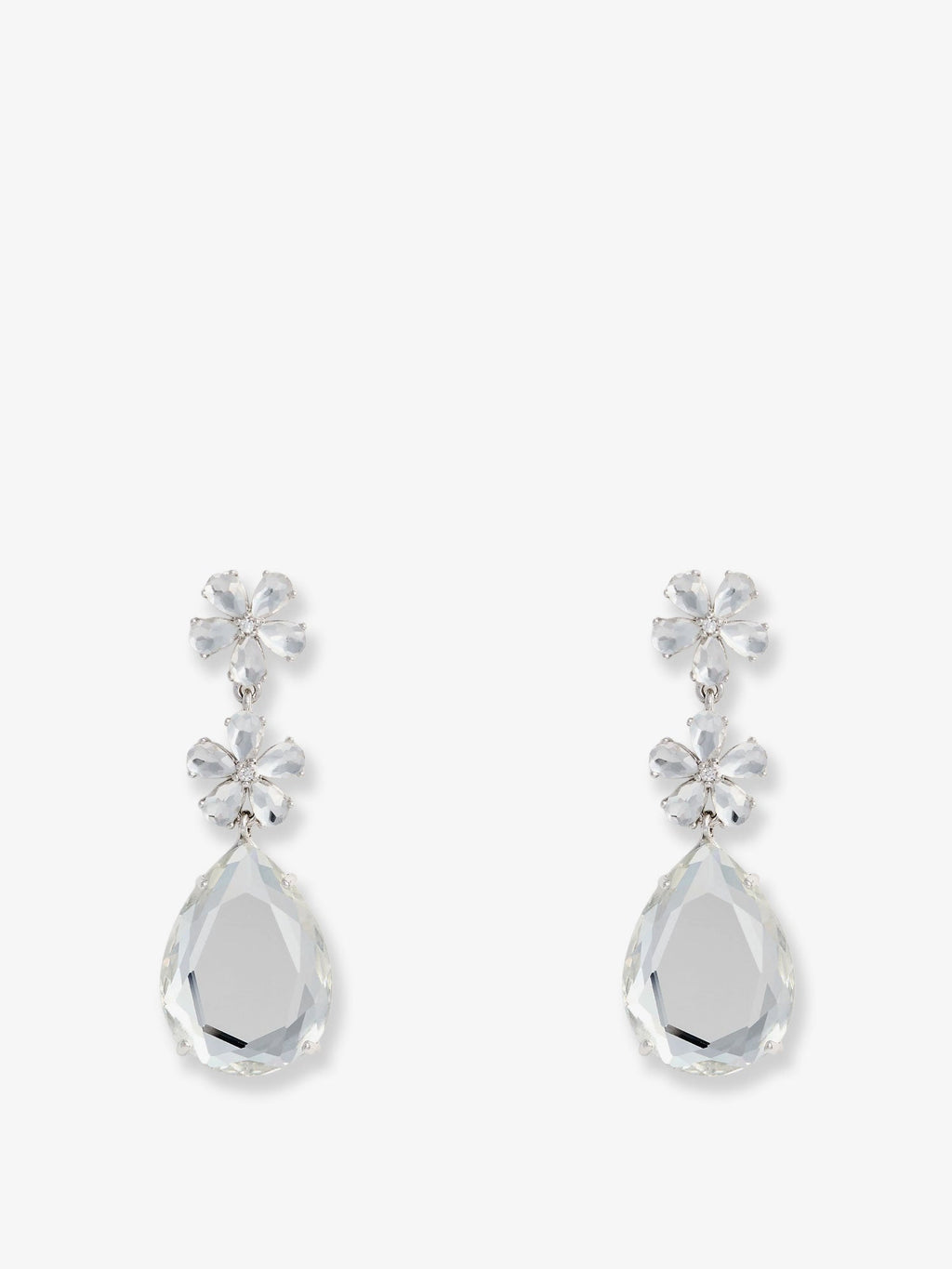 Self Portrait Women Crystal Flower Tiered Earrings