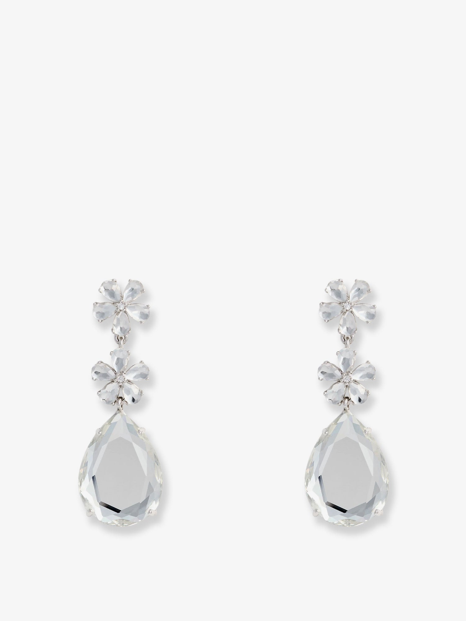 Self Portrait Women Crystal Flower Tiered Earrings