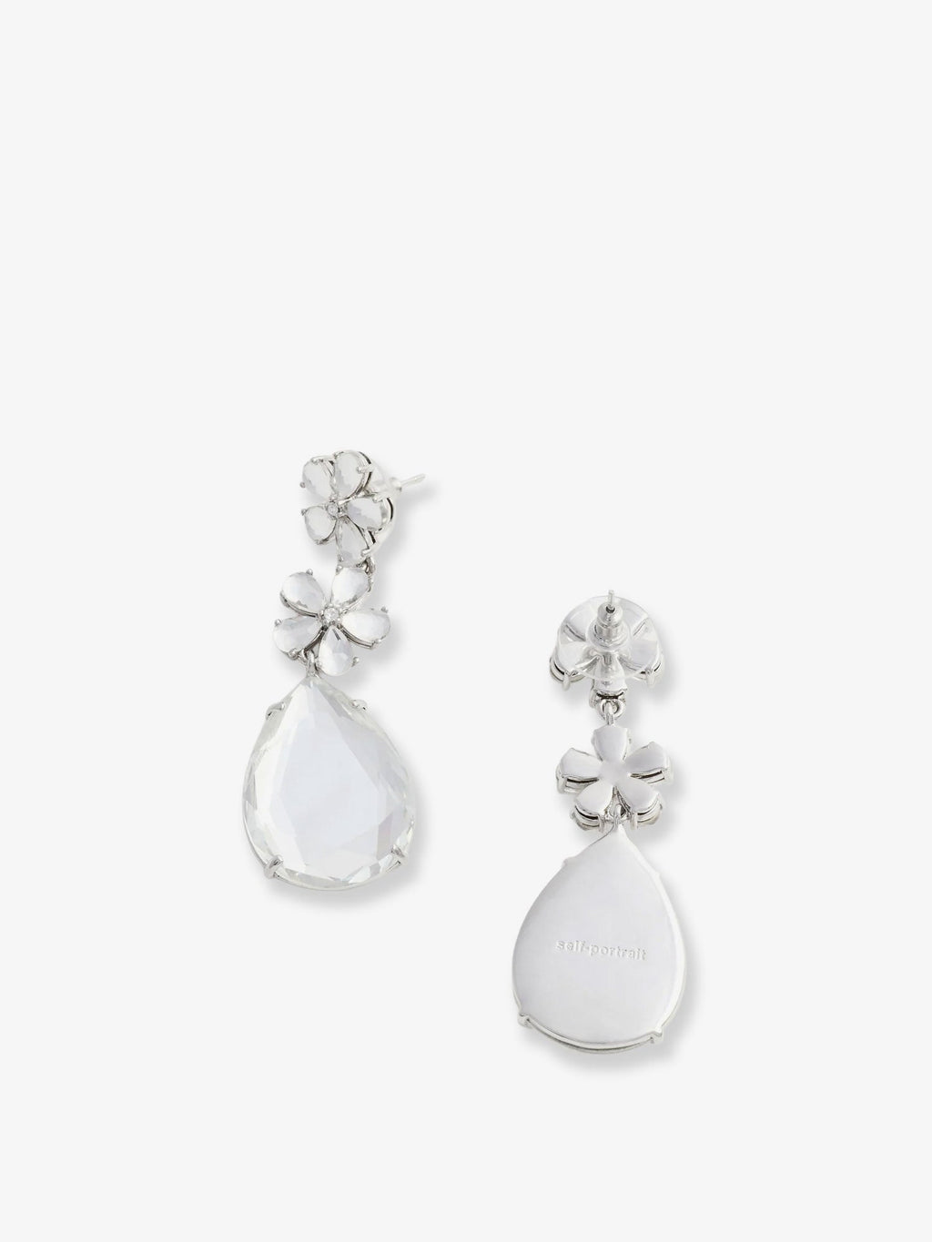 Self Portrait Women Crystal Flower Tiered Earrings