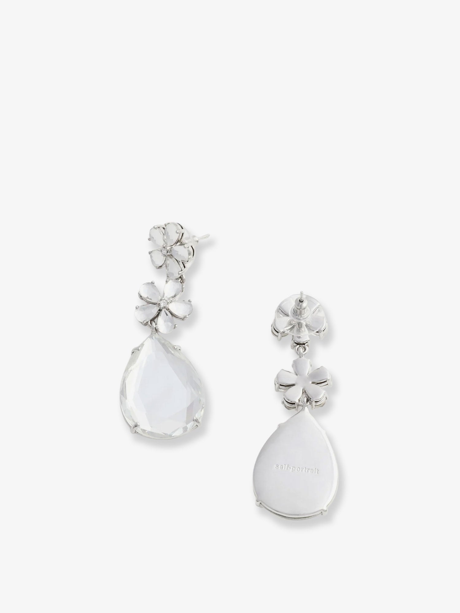 Self Portrait Women Crystal Flower Tiered Earrings