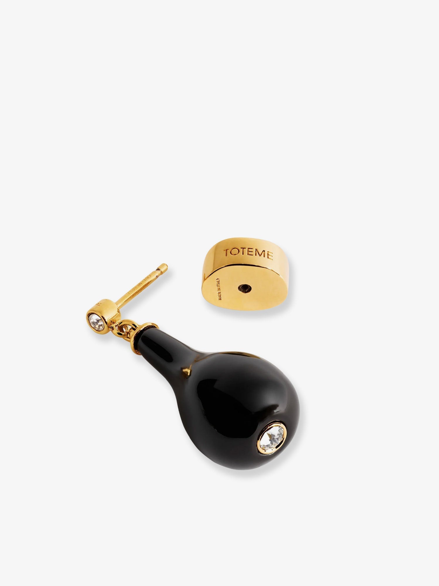 Toteme Women Onyx Drops Brass Earrings