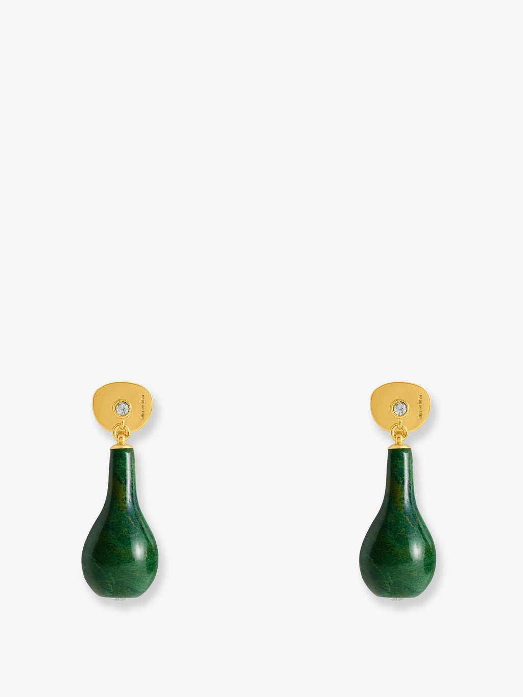 Toteme Women Jade Drops Brass Earrings