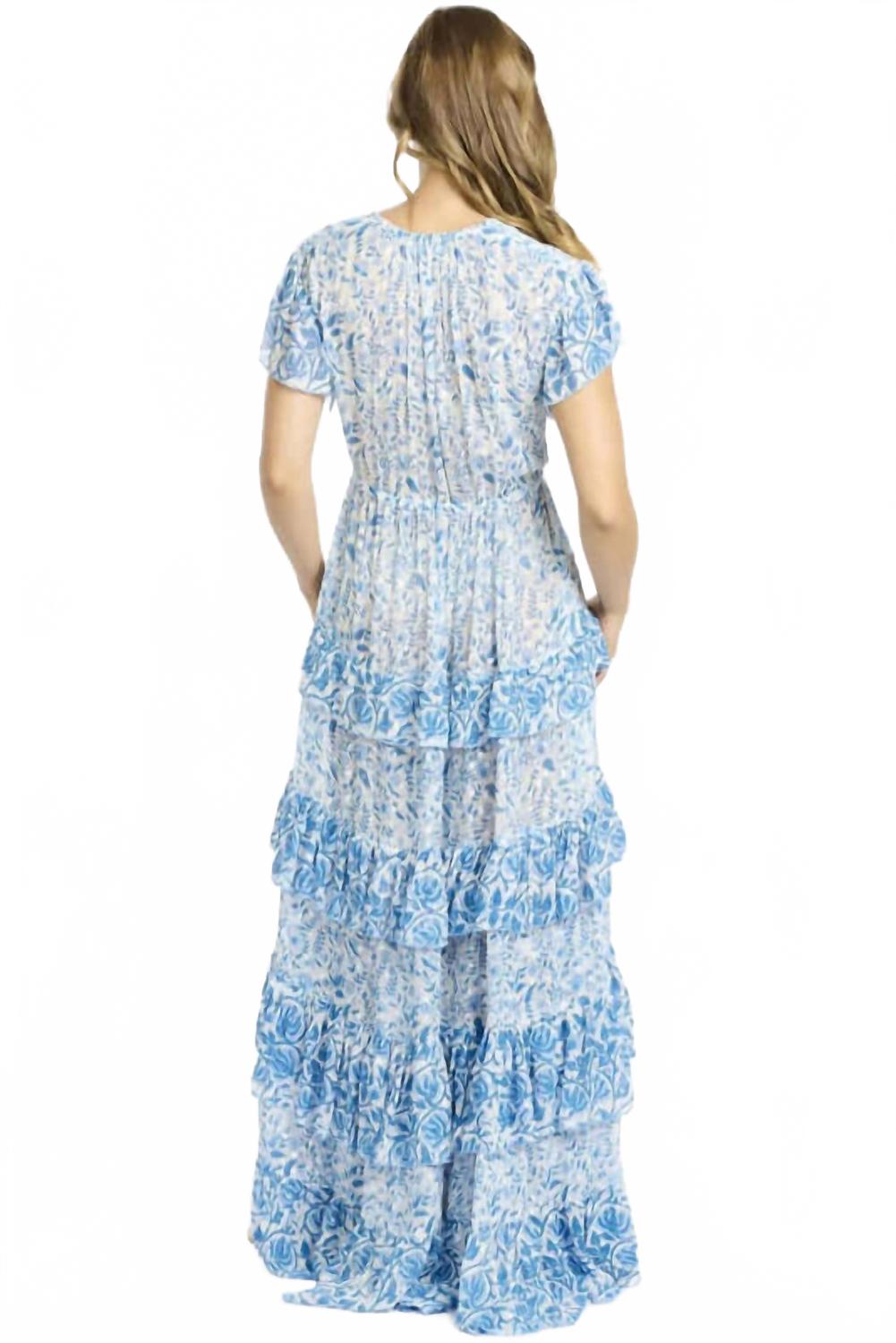 Celia Tiered Maxi Dress In Blue