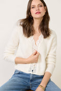 Women's Mer Lace Trim Cardigan