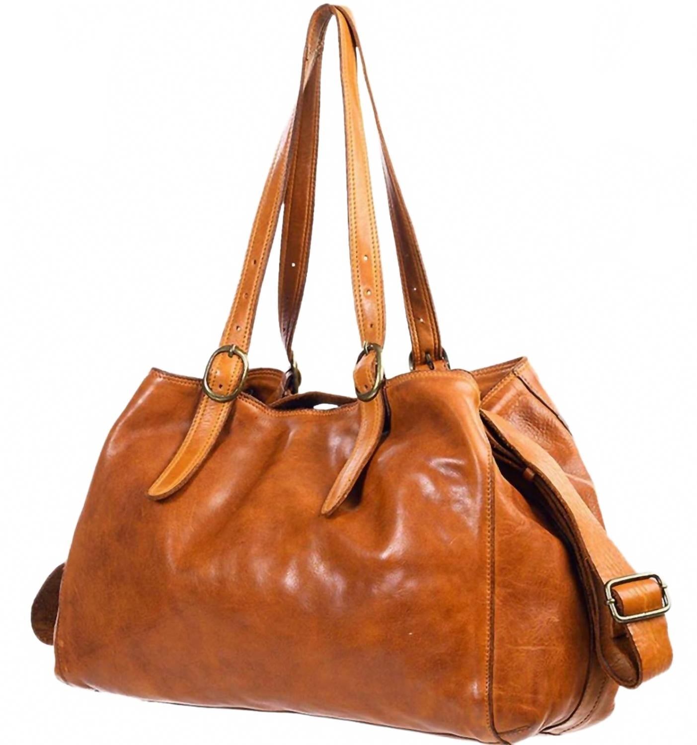 Women's Genuine Leather Tote Bag In Tan