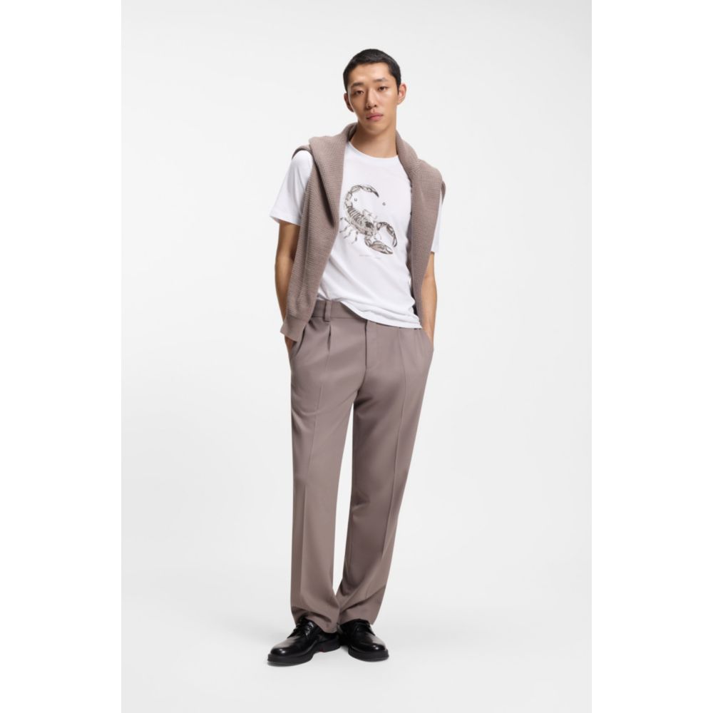 Cotton-jersey T-shirt with spaced-out logo