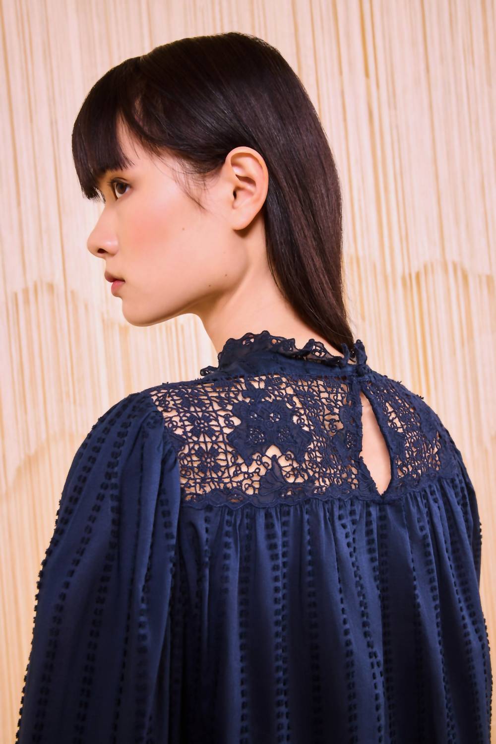 Cornelia Long Sleeve Blouse In Midnight