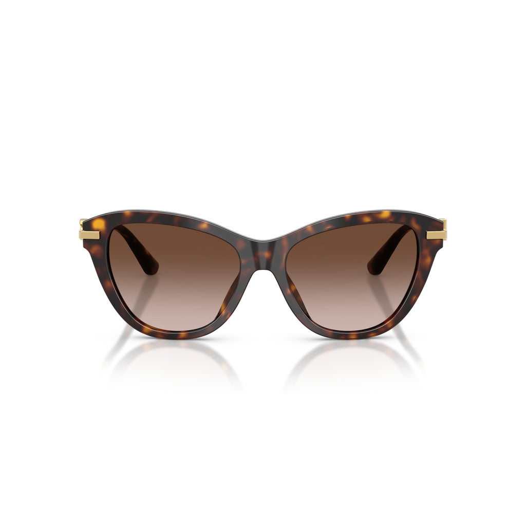 0Dg4534 Tortoiseshell Cat-Eye Sunglasses with Gold Metal Temples