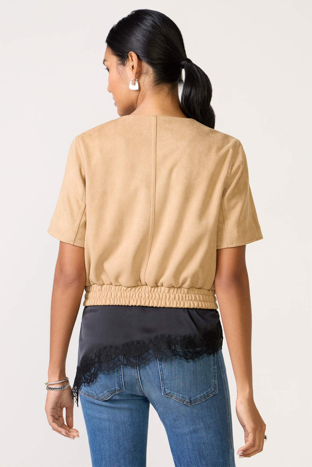 Women's Billie Faux Suede Bomber Jacket
