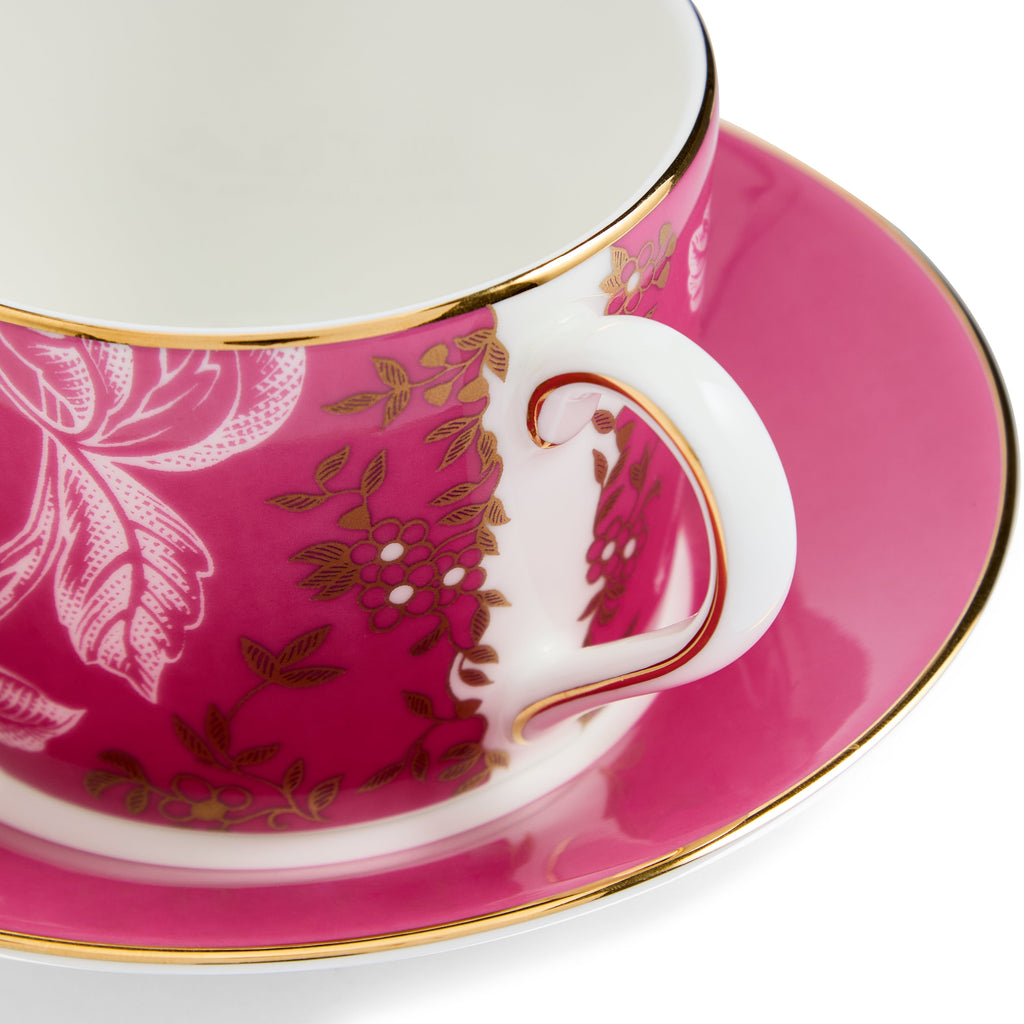 Wonderlust Pink Tonquin Teacup & Saucer