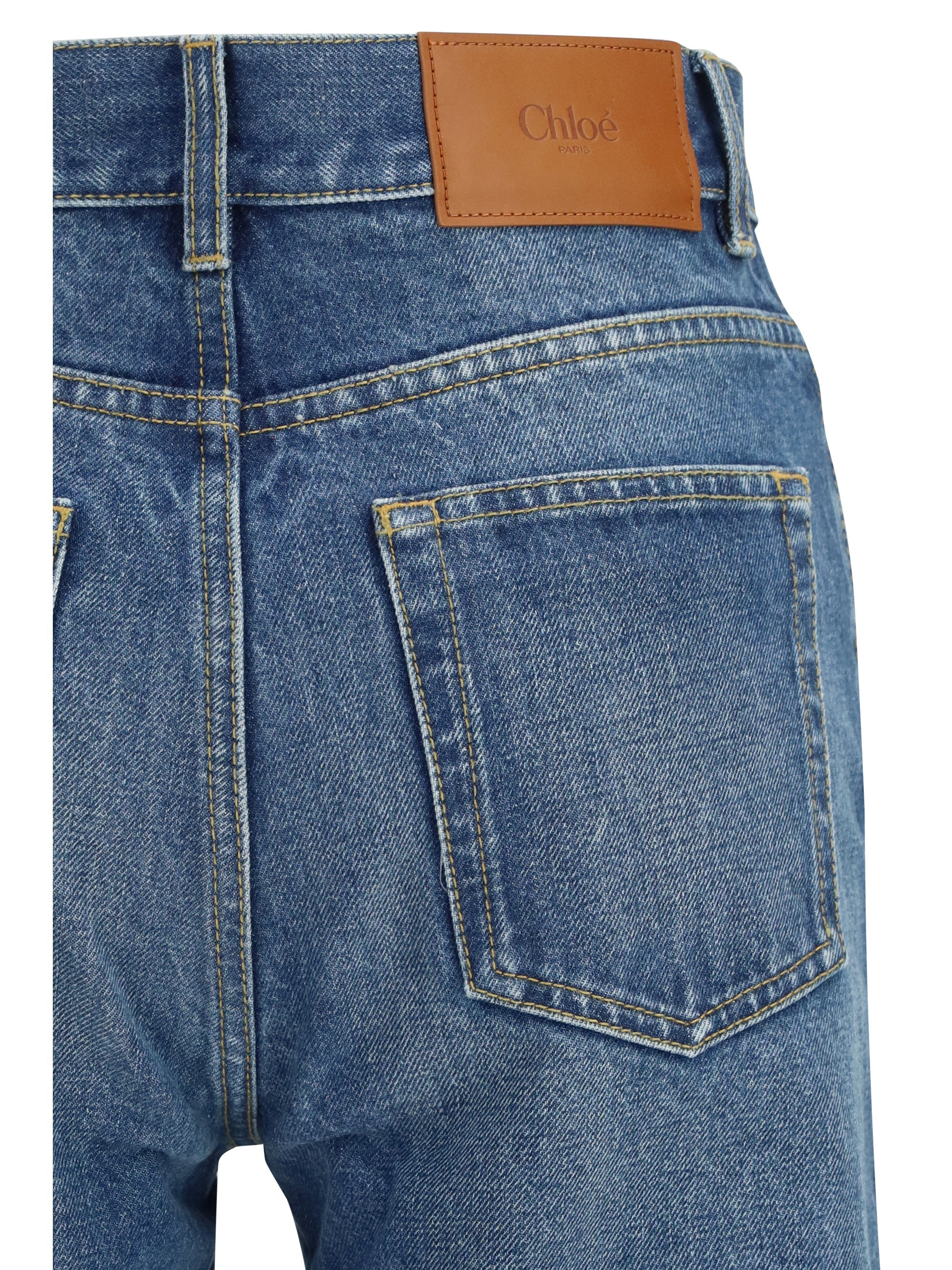 Chloé Women Jeans Flared In Organic Cotton Denim