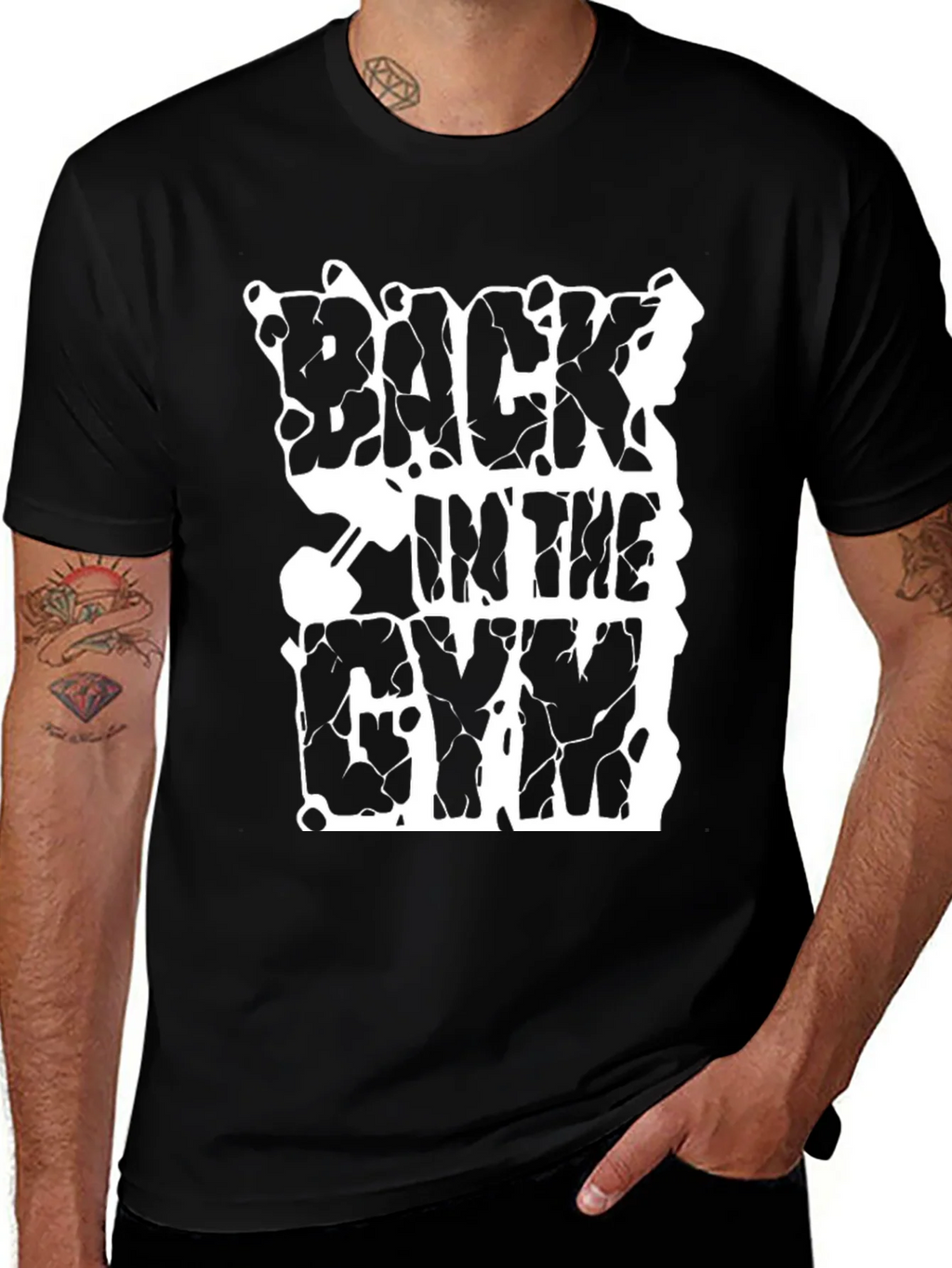 Back In The Gym Black T-Shirt Workout Graphic