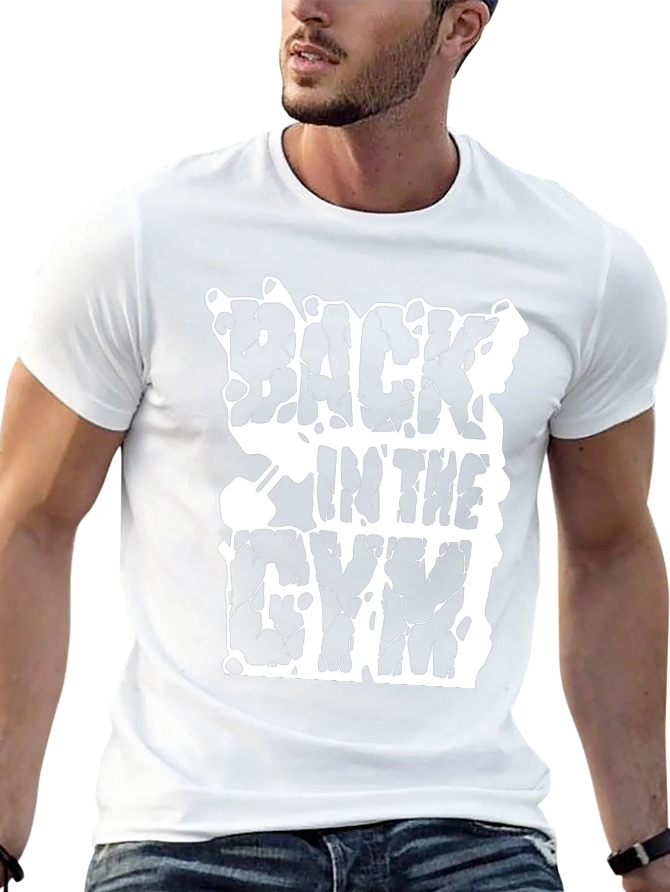 Back In The Gym Black T-Shirt Workout Graphic