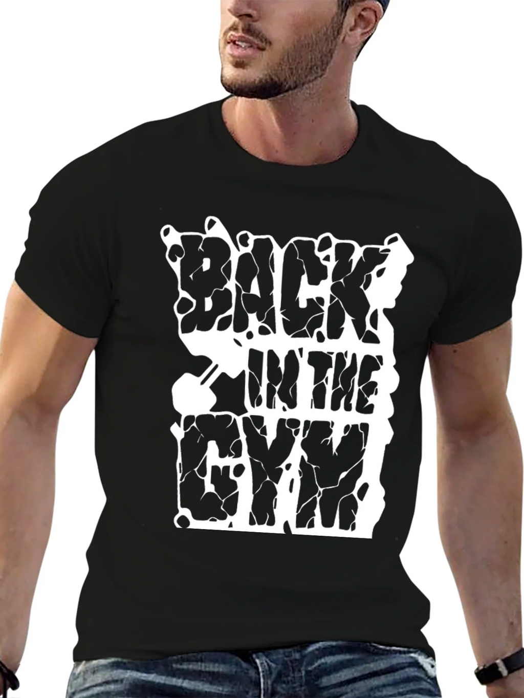Back In The Gym Black T-Shirt Workout Graphic