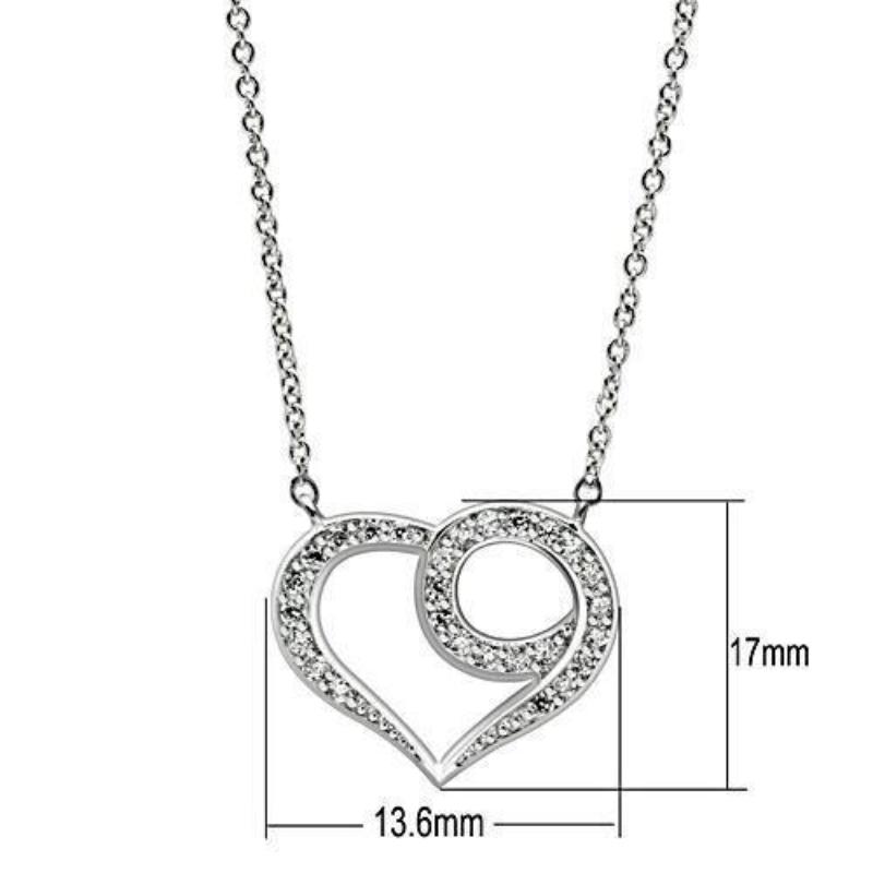 Rhodium Brass Necklace with AAA Grade CZ in Clear