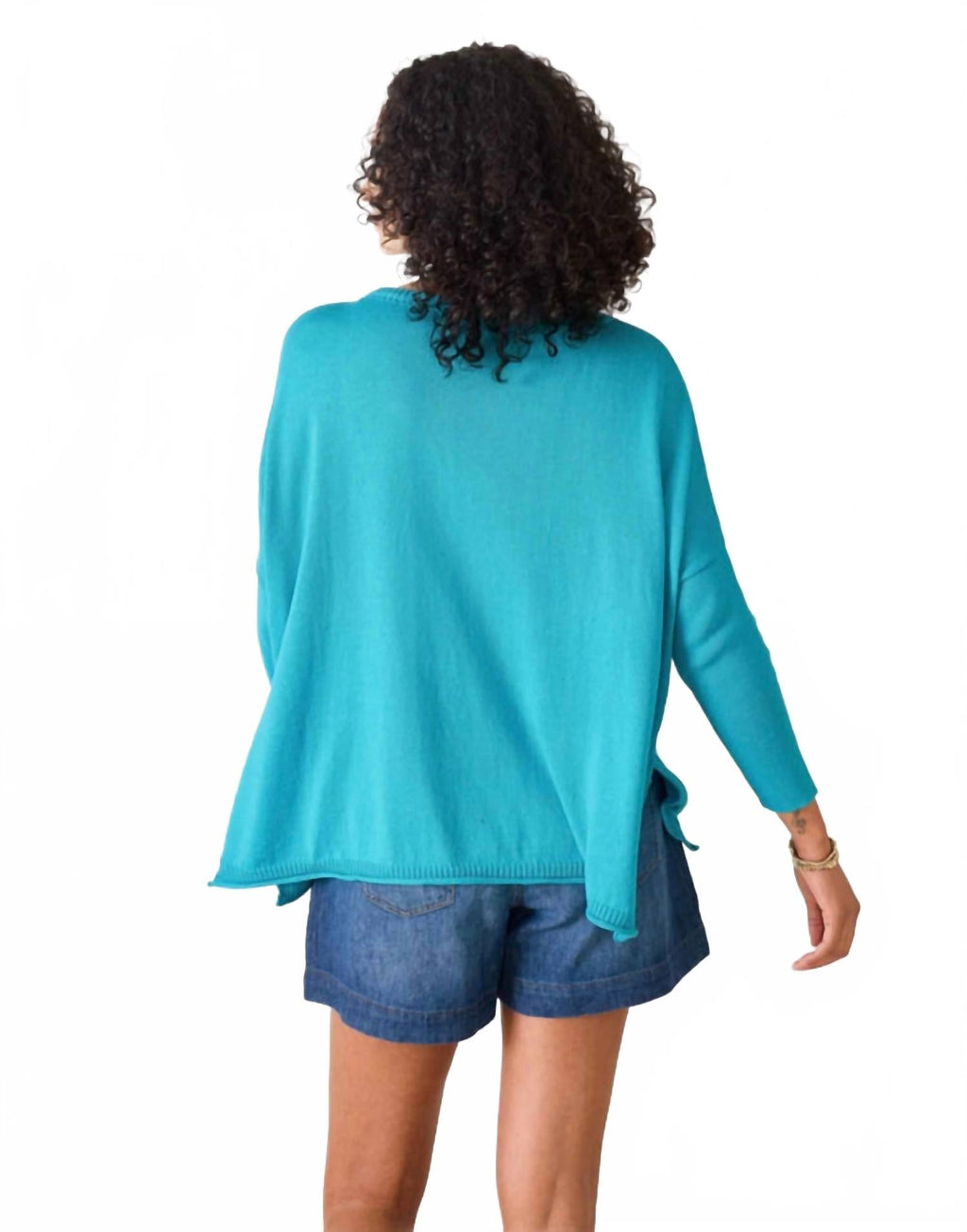 Catalina V-Neck Sweater - Petite In Teal