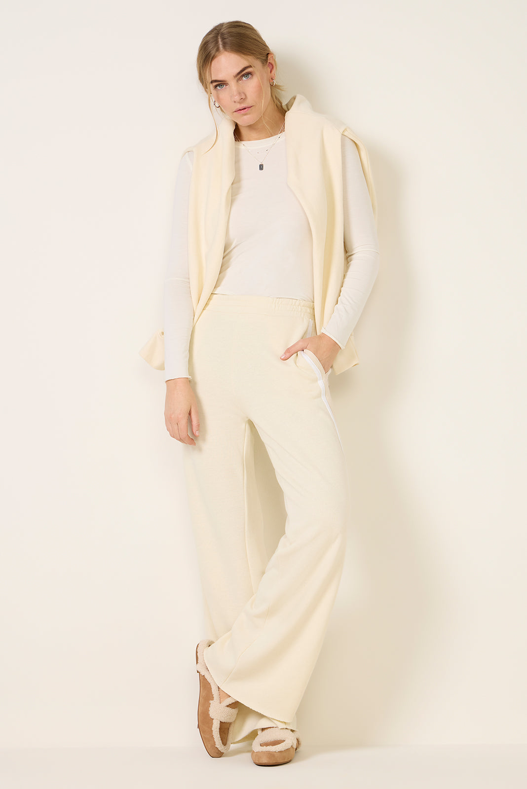 Women's 5 Stripe Wide Leg SweatPants