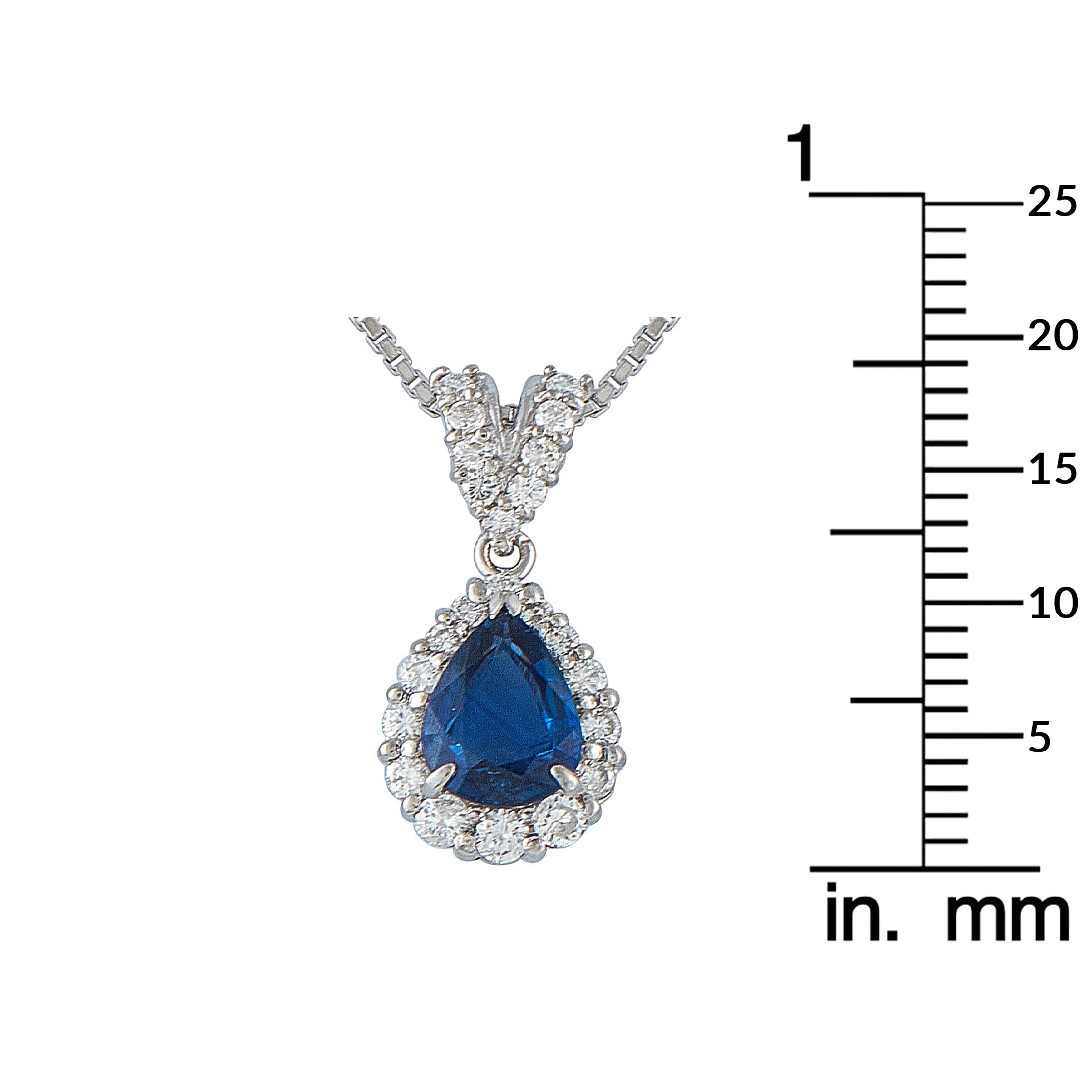 LB Exclusive Platinum, 18K White Gold 0.45ct Diamond and Sapphire Pendant Necklace MF20-041326